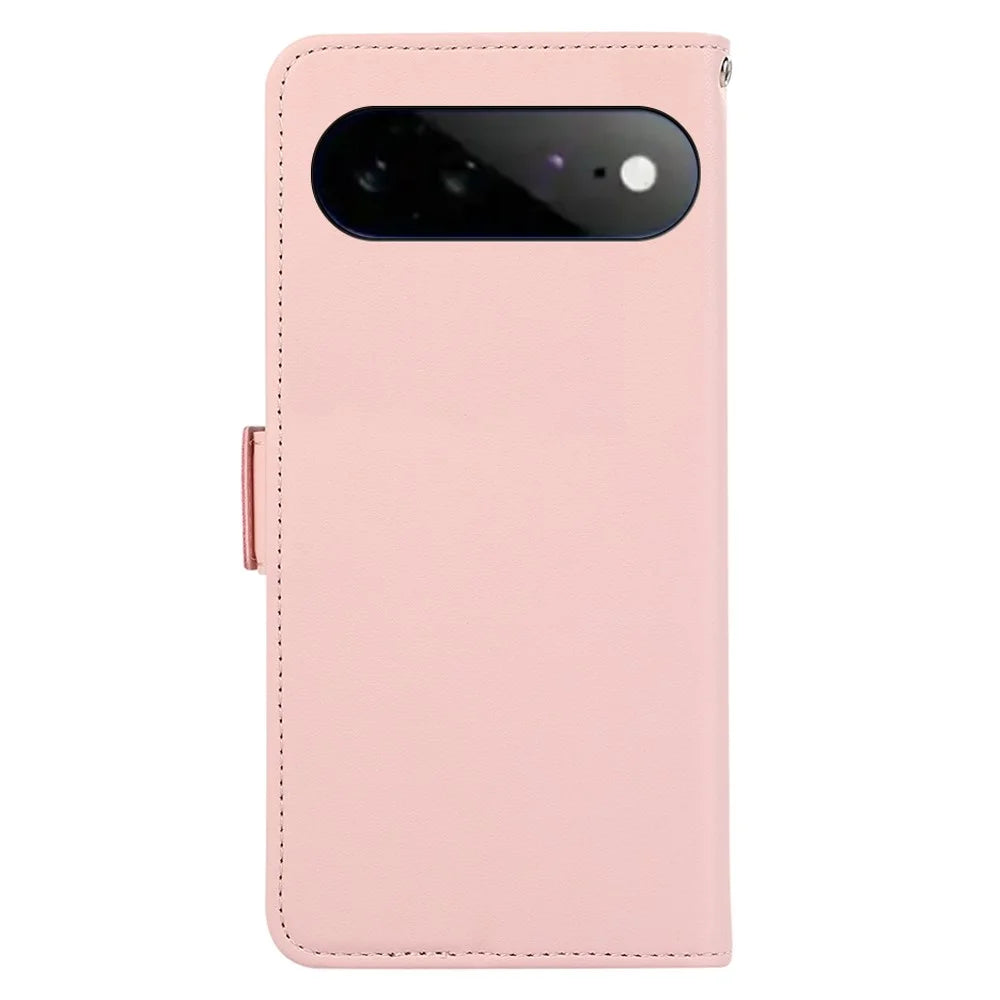ABEEL For Google Pixel 11 Pro XL Case Leather Phone Cover with RFID Blocking Wallet - Pink - 7