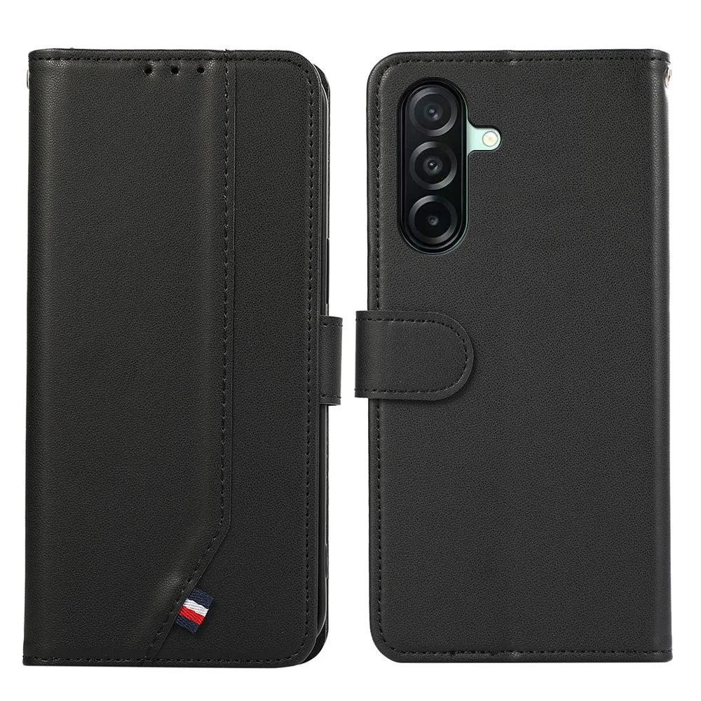 For Samsung Galaxy A27 5G Case RFID Blocking Flip Leather Phone Cover - Black - 1