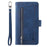 For Google Pixel 11 Pro XL Case 9 Card Slots Zipper Wallet PU Leather Phone Cover with Wrist Strap - Blue - 7