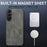 WANLONFENG For Samsung Galaxy A27 5G SD1 Series Magnetic Case Nappa Texture PC TPU Phone Cover - Grey - 2