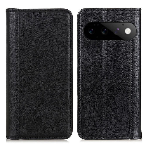 For Google Pixel 11  /  Pixel 11 Pro Stand Case Split Leather Litchi Texture Wallet Phone Cover - Black - 1