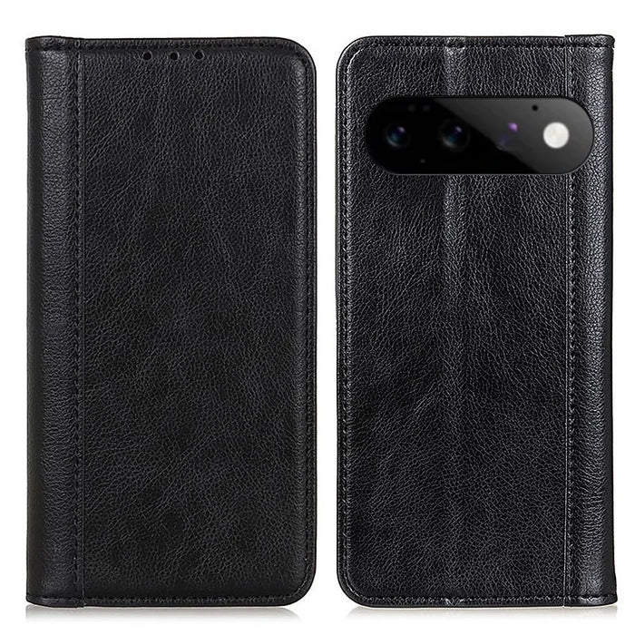 For Google Pixel 11  /  Pixel 11 Pro Stand Case Split Leather Litchi Texture Wallet Phone Cover - Black - 1