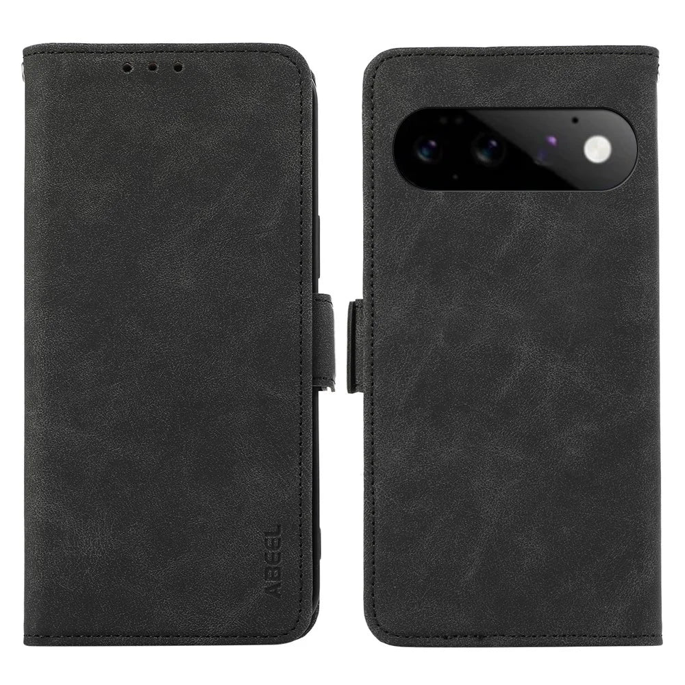 ABEEL For Google Pixel 11  /  Pixel 11 Pro Case PU Leather Folio Stand View RFID Blocking Phone Cover - Black - 1