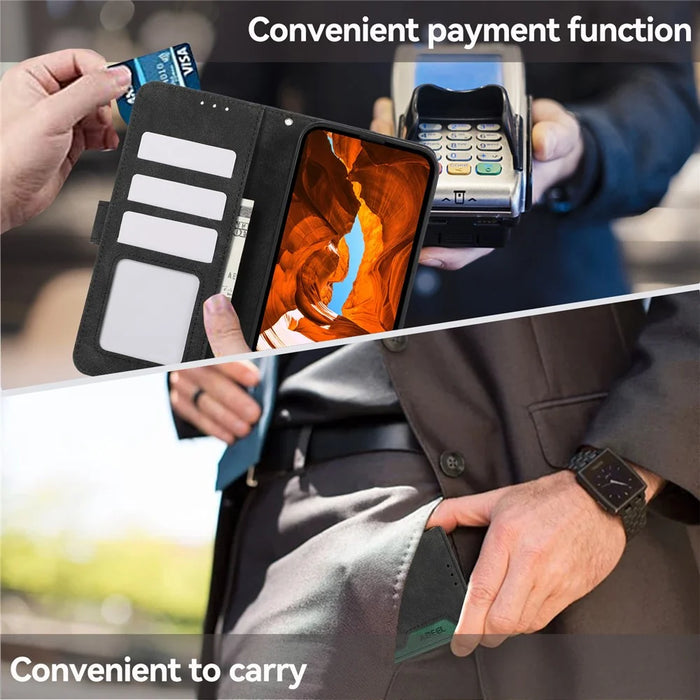 ABEEL For Google Pixel 11 Pro XL Case Color Splicing Leather Flip Phone Cover RFID Blocking - Black - 6