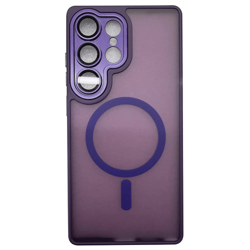 For Samsung Galaxy S23 Ultra Magnetic Case Skin-Touch PC + TPU Phone Cover - Purple - 1