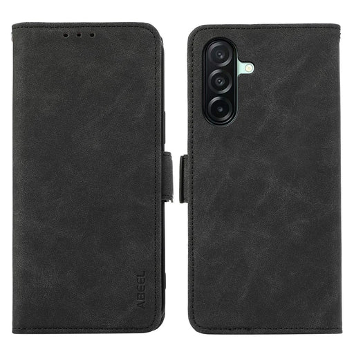 ABEEL For Samsung Galaxy A27 5G Case PU Leather Folio Stand View RFID Blocking Phone Cover - Black - 1