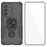 WANLONFENG For Samsung Galaxy A37 5G Phone Case PC TPU Back Cover Kickstand with Tempered Glass - Black - 1