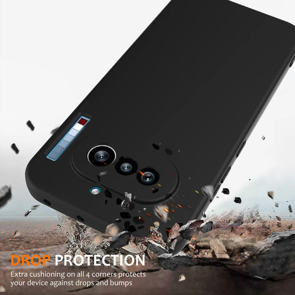 For Nothing Phone (4a) Magnetic Case Anti-Drop Liquid Silicone Phone Cover with Lanyard - Black - 2