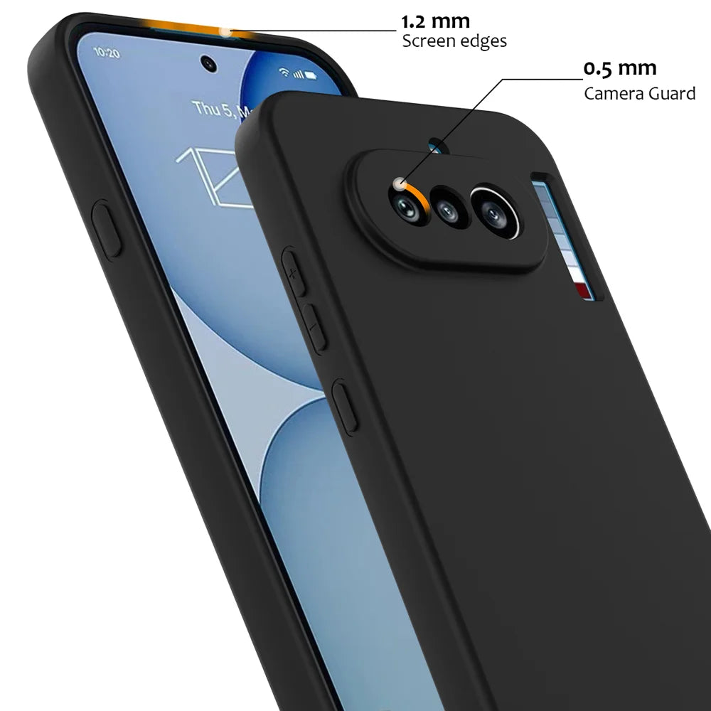 For Nothing Phone (4a) Magnetic Case Anti-Drop Liquid Silicone Phone Cover with Lanyard - Black - 6