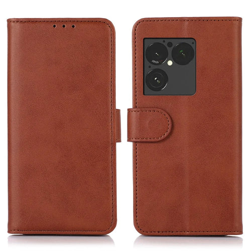 For Sony Xperia 1 VIII Case Cowhide Texture Leather Wallet Phone Cover with Stand - Brown - 1
