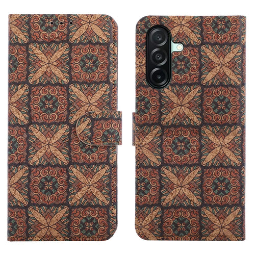 For Samsung Galaxy A27 5G Leather Wallet Case Bohemian-style TPU PU Phone Cover with Stand - Hearts - 1