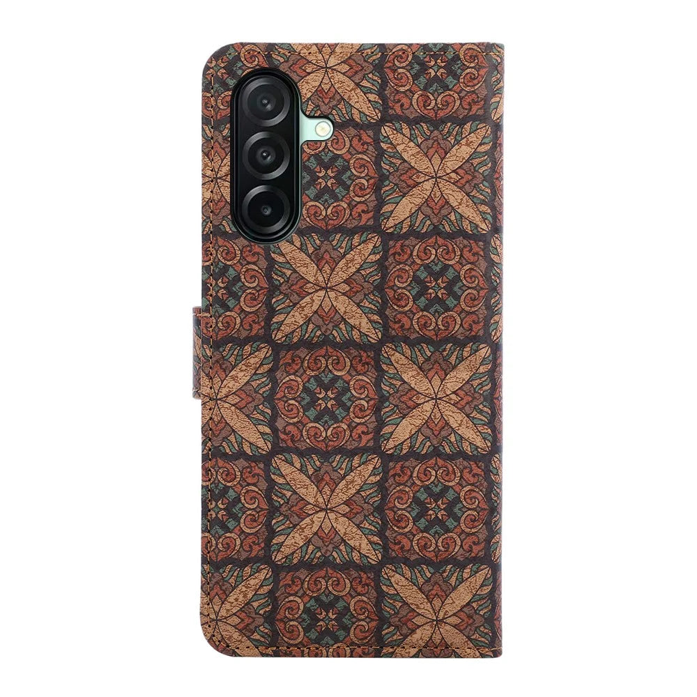 For Samsung Galaxy A27 5G Leather Wallet Case Bohemian-style TPU PU Phone Cover with Stand - Hearts - 7
