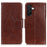 For Samsung Galaxy A27 5G Case Nappa Texture Split Leather Wallet Phone Cover - Brown - 1