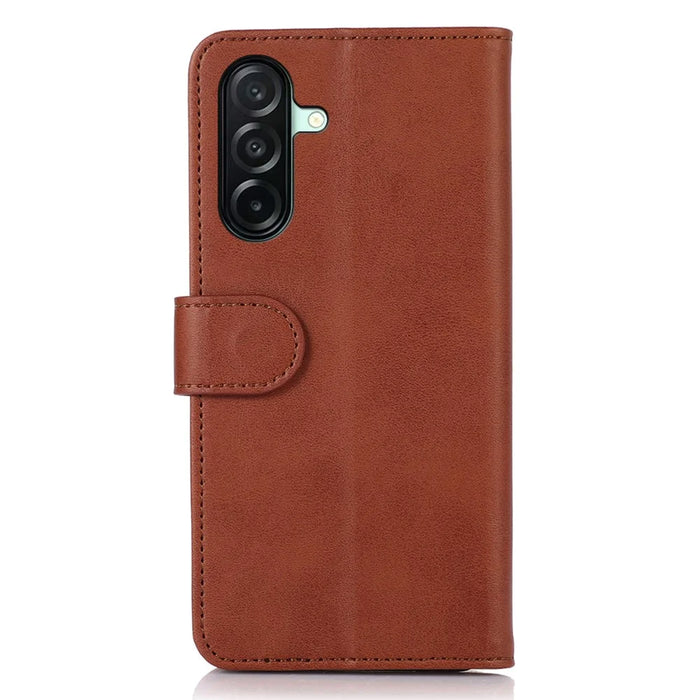 For Samsung Galaxy A27 5G Case Cowhide Texture Leather Wallet Phone Cover with Stand - Brown - 7