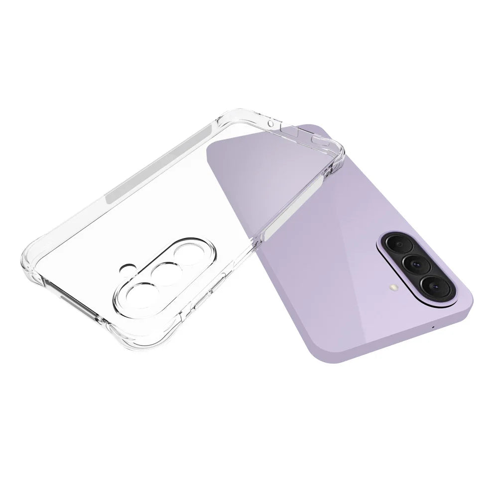 WANLONFENG For Samsung Galaxy A27 5G WL2 Series TPU Case 2.0mm Phone Cover with 2Pcs Tempered Glass Films - Transparent - 4