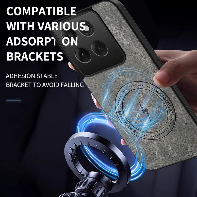 WANLONFENG For Motorola Edge 60 Pro 5G SD Series Magnetic Case Nappa Texture PC TPU Phone Cover with 2Pcs Screen Film - Grey - 6