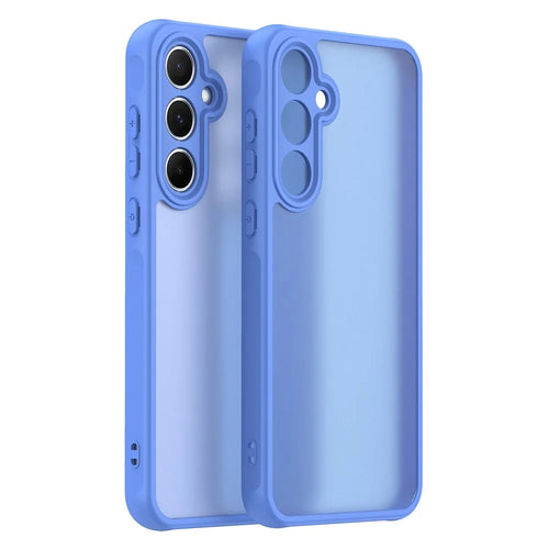 For Samsung Galaxy A15 4G  /  A15 5G Case Drop Proof Airbags Frosted Translucent PC + TPU Phone Back Cover - Baby Blue - 1