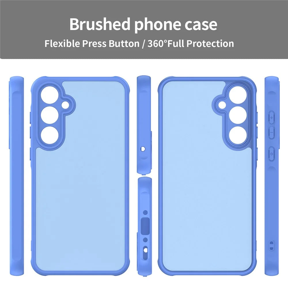 For Samsung Galaxy A15 4G  /  A15 5G Case Drop Proof Airbags Frosted Translucent PC + TPU Phone Back Cover - Baby Blue - 2