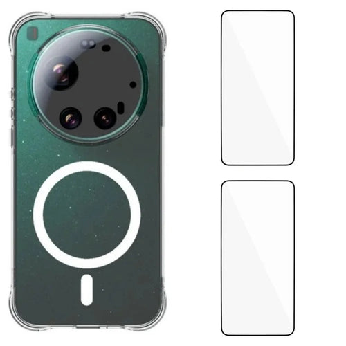 WANLONFENG WL1 Series For Xiaomi 17 Ultra 5G 2.0mm Magnetic Case Clear TPU Phone Back Cover with 2Pcs Screen Films - Transparent - 1