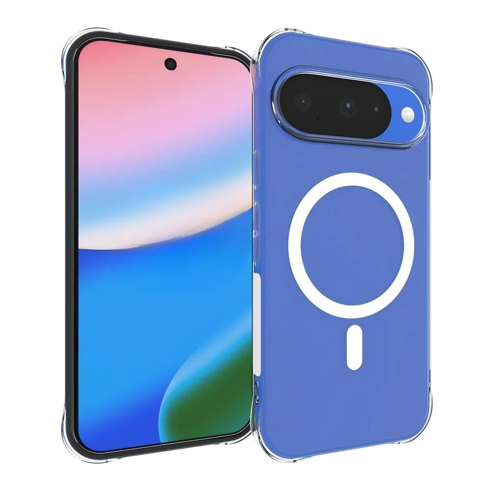 WANLONFENG WL1 Series For Google Pixel 11 2.0mm Magnetic Case Big Lens Hole Clear TPU Phone Back Cover with 2Pcs Screen Films - Transparent - 2
