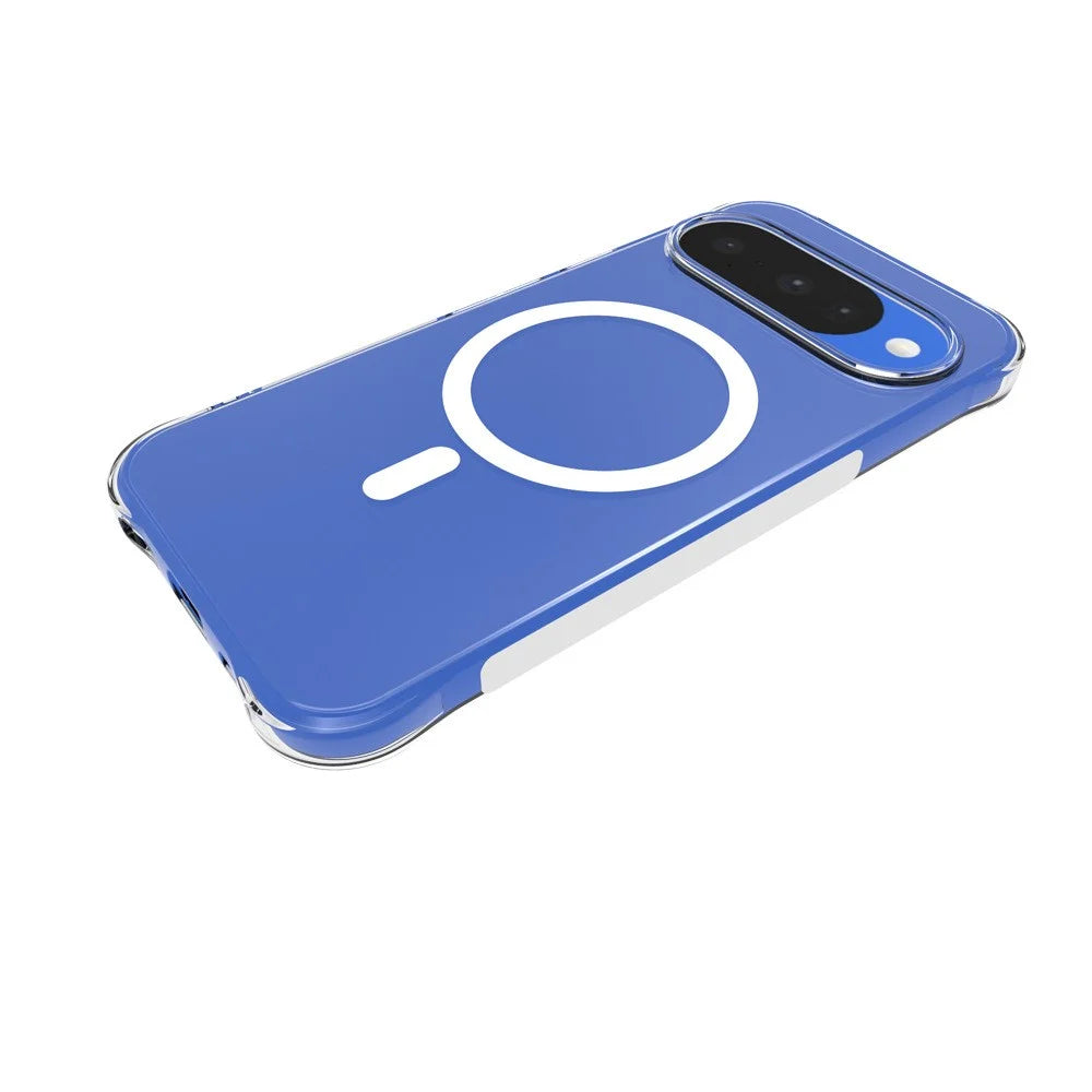 WANLONFENG WL1 Series For Google Pixel 11 2.0mm Magnetic Case Big Lens Hole Clear TPU Phone Back Cover with 2Pcs Screen Films - Transparent - 3