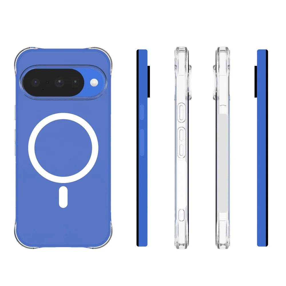 WANLONFENG WL1 Series For Google Pixel 11 2.0mm Magnetic Case Big Lens Hole Clear TPU Phone Back Cover with 2Pcs Screen Films - Transparent - 6