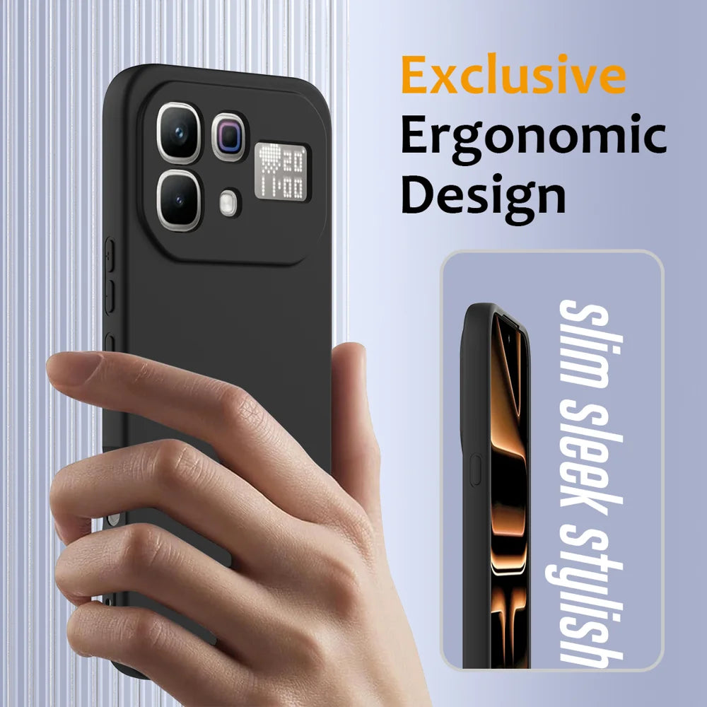 For Infinix Note 60 Pro 5G / Infinix Note 60 5G Magnetic Case Anti-Drop Liquid Silicone Phone Cover with Lanyard - Black - 4