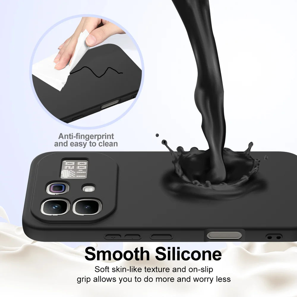 For Infinix Note 60 Pro 5G / Infinix Note 60 5G Magnetic Case Anti-Drop Liquid Silicone Phone Cover with Lanyard - Black - 5