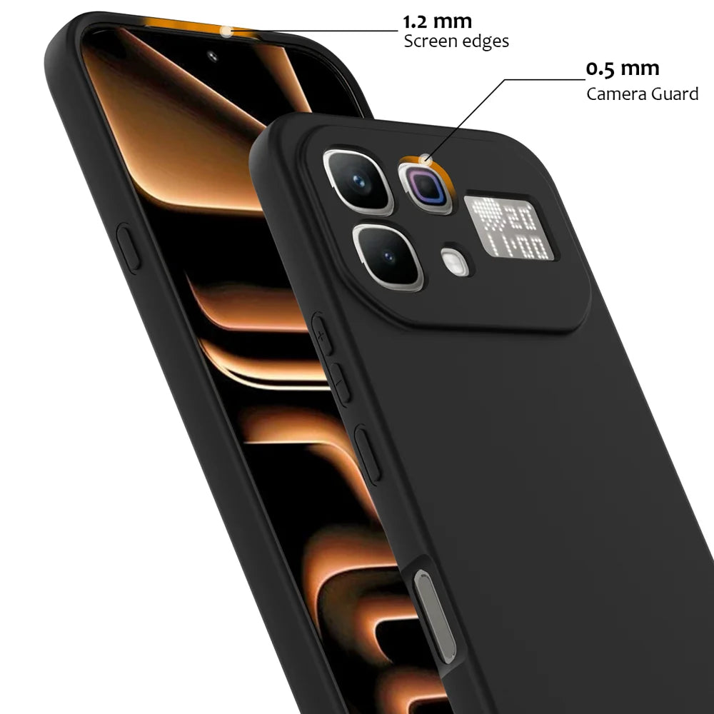 For Infinix Note 60 Pro 5G / Infinix Note 60 5G Magnetic Case Anti-Drop Liquid Silicone Phone Cover with Lanyard - Black - 6