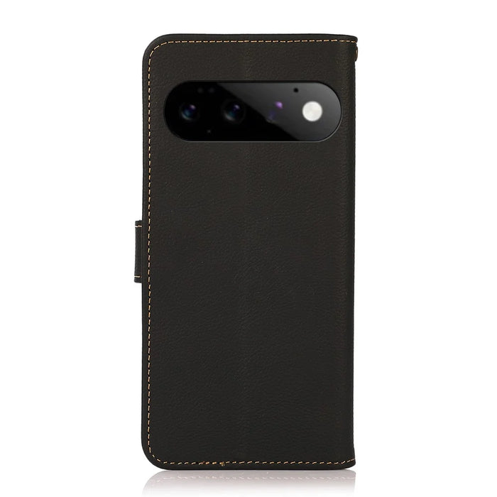 KHAZNEH for Google Pixel 11  /  Pixel 11 Pro Case Genuine Cow Leather RFID Blocking Wallet Phone Cover - Black - 7