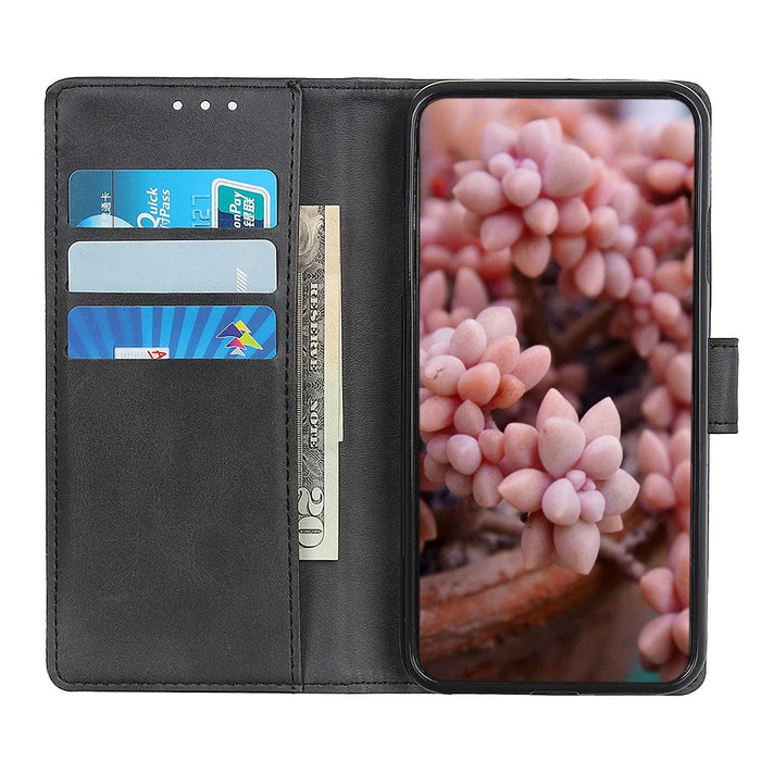 For OnePlus 15T 5G Case Cowhide Texture Leather Wallet Stand Phone Cover - Black - 3
