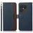 KHAZNEH For Sony Xperia 1 VIII Case RFID Blocking Wallet Litchi Texture PU Leather Phone Cover with Strap - Blue - 1