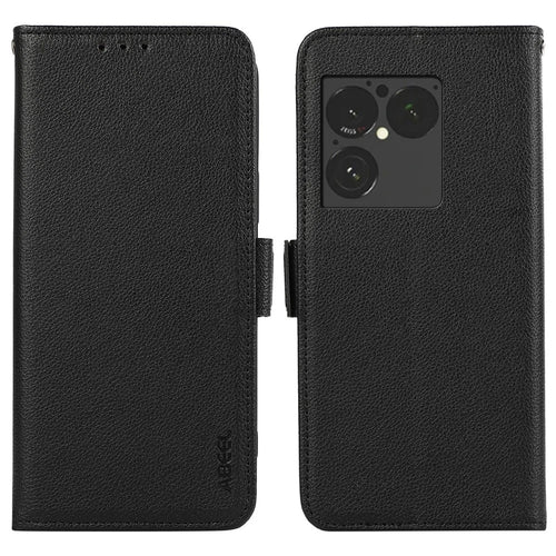 ABEEL For Sony Xperia 1 VIII Case Litchi Texture Leather RFID Blocking Phone Cover - Black - 1