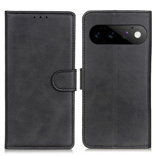 For Google Pixel 11  /  Pixel 11 Pro Case Cowhide Texture Leather Wallet Stand Phone Cover - Black - 1