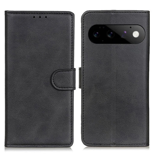 For Google Pixel 11  /  Pixel 11 Pro Case Cowhide Texture Leather Wallet Stand Phone Cover - Black - 1
