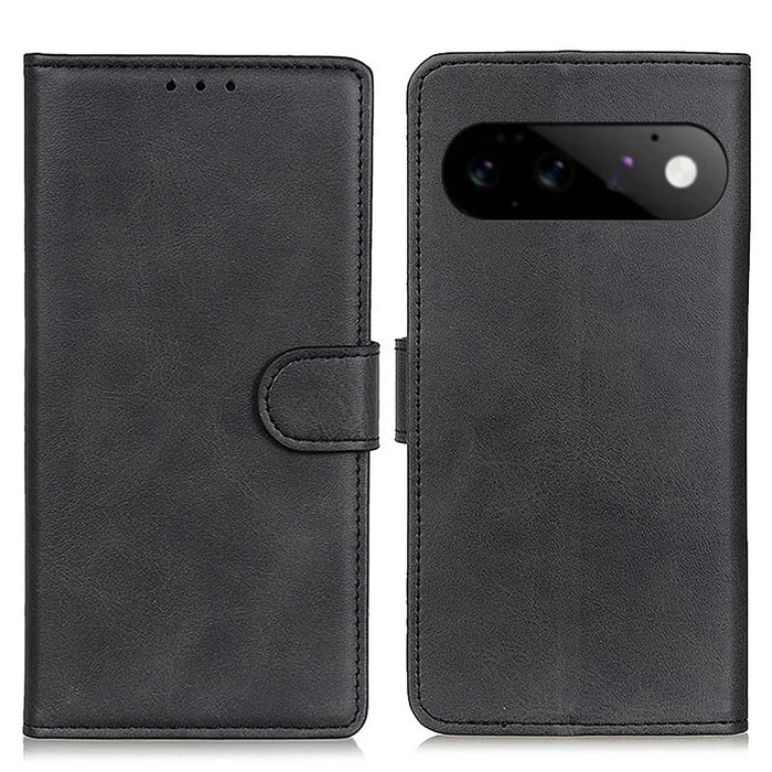 For Google Pixel 11  /  Pixel 11 Pro Case Cowhide Texture Leather Wallet Stand Phone Cover - Black - 1
