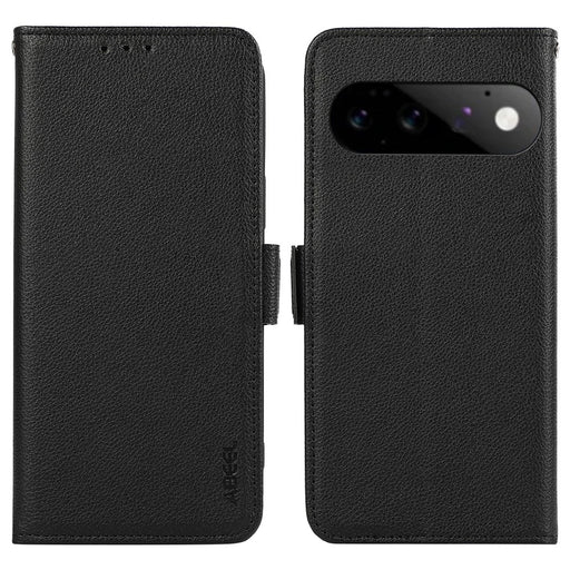 ABEEL For Google Pixel 11  /  Pixel 11 Pro Case Litchi Texture Leather RFID Blocking Phone Cover - Black - 1