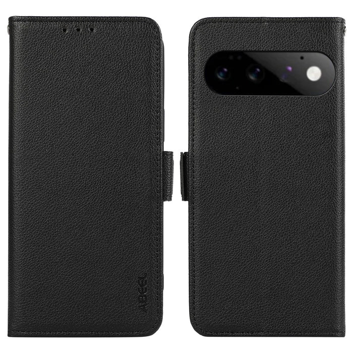 ABEEL For Google Pixel 11  /  Pixel 11 Pro Case Litchi Texture Leather RFID Blocking Phone Cover - Black - 1