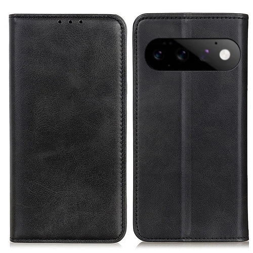 For Google Pixel 11  /  Pixel 11 Pro Case Cowhide Texture Split Leather Flip Wallet Phone Cover - Black - 1