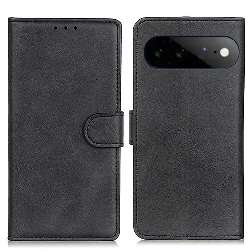 For Google Pixel 11 Pro XL Case Cowhide Texture Leather Wallet Stand Phone Cover - Black - 1