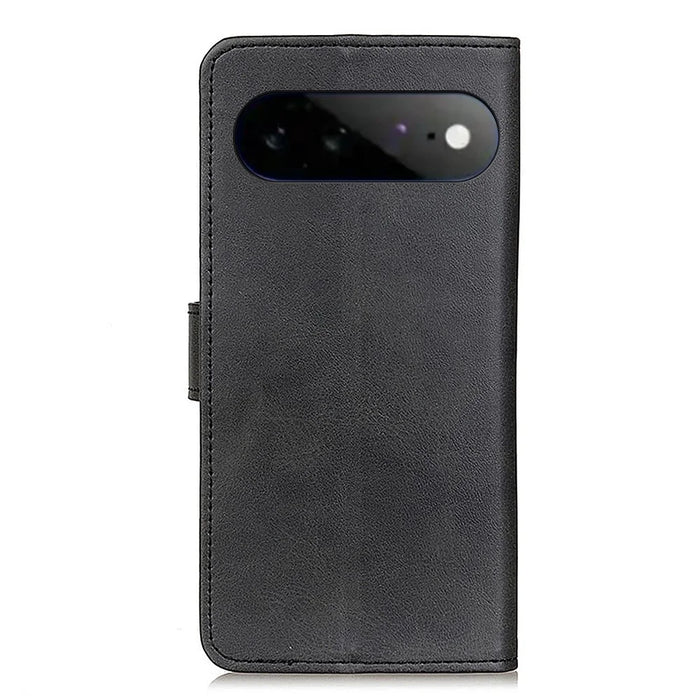 For Google Pixel 11 Pro XL Case Cowhide Texture Leather Wallet Stand Phone Cover - Black - 6