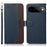 KHAZNEH For Google Pixel 11 Pro XL Case RFID Blocking Wallet Litchi Texture PU Leather Phone Cover with Strap - Blue - 1