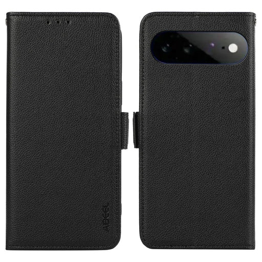 ABEEL For Google Pixel 11 Pro XL Case Litchi Texture Leather RFID Blocking Phone Cover - Black - 1