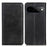 For Google Pixel 11 Pro XL Case Cowhide Texture Split Leather Flip Wallet Phone Cover - Black - 1