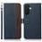 KHAZNEH For Samsung Galaxy A27 5G Case RFID Blocking Wallet Litchi Texture PU Leather Phone Cover with Strap - Blue - 1