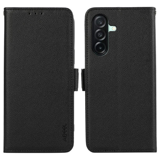 ABEEL For Samsung Galaxy A27 5G Case Litchi Texture Leather RFID Blocking Phone Cover - Black - 1