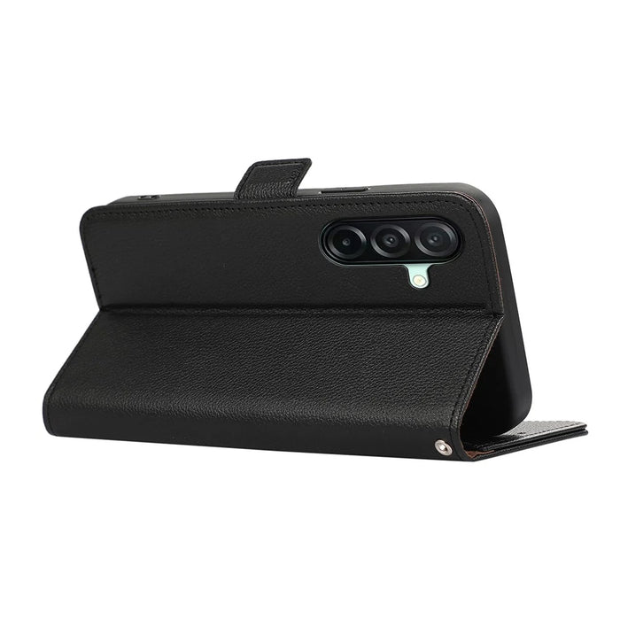 ABEEL For Samsung Galaxy A27 5G Case Litchi Texture Leather RFID Blocking Phone Cover - Black - 3