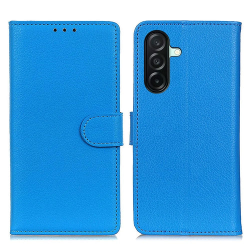 For Samsung Galaxy A27 5G Wallet Case PU Leather Phone Cover Litchi Texture - Blue - 1