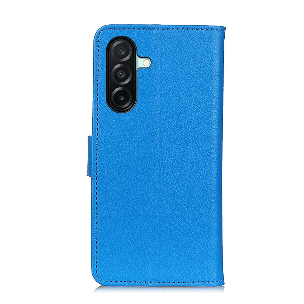For Samsung Galaxy A27 5G Wallet Case PU Leather Phone Cover Litchi Texture - Blue - 7