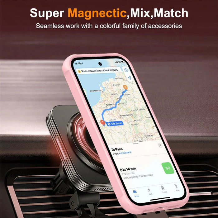For Google Pixel 10a Magnetic Case Ring Holder Kickstand TPU + PC Phone Cover - Pink - 5